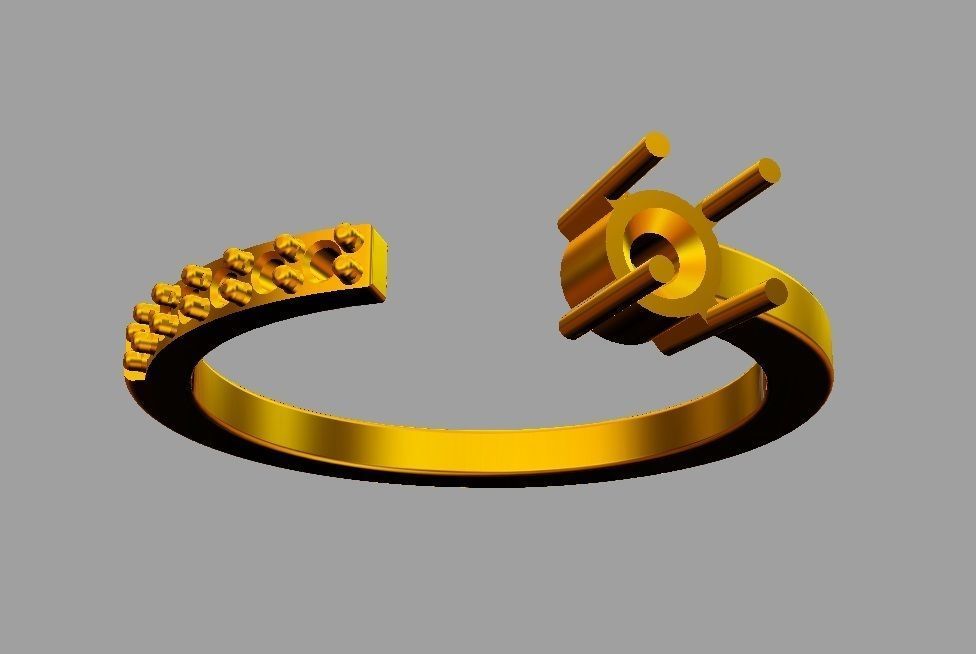Gemstone Ring 3D print model_11