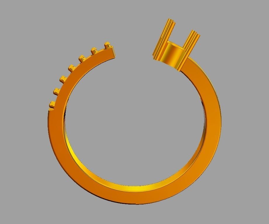 Gemstone Ring 3D print model_10
