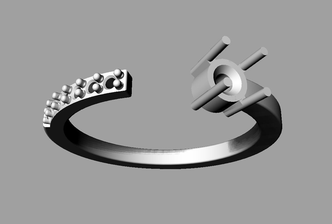 Gemstone Ring 3D print model_16