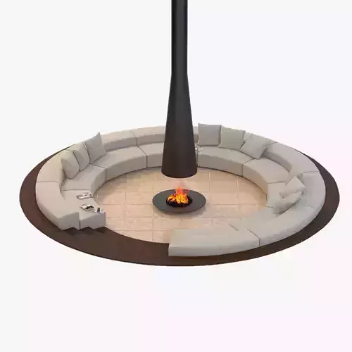 Circular Conversation Sofa With Firepit