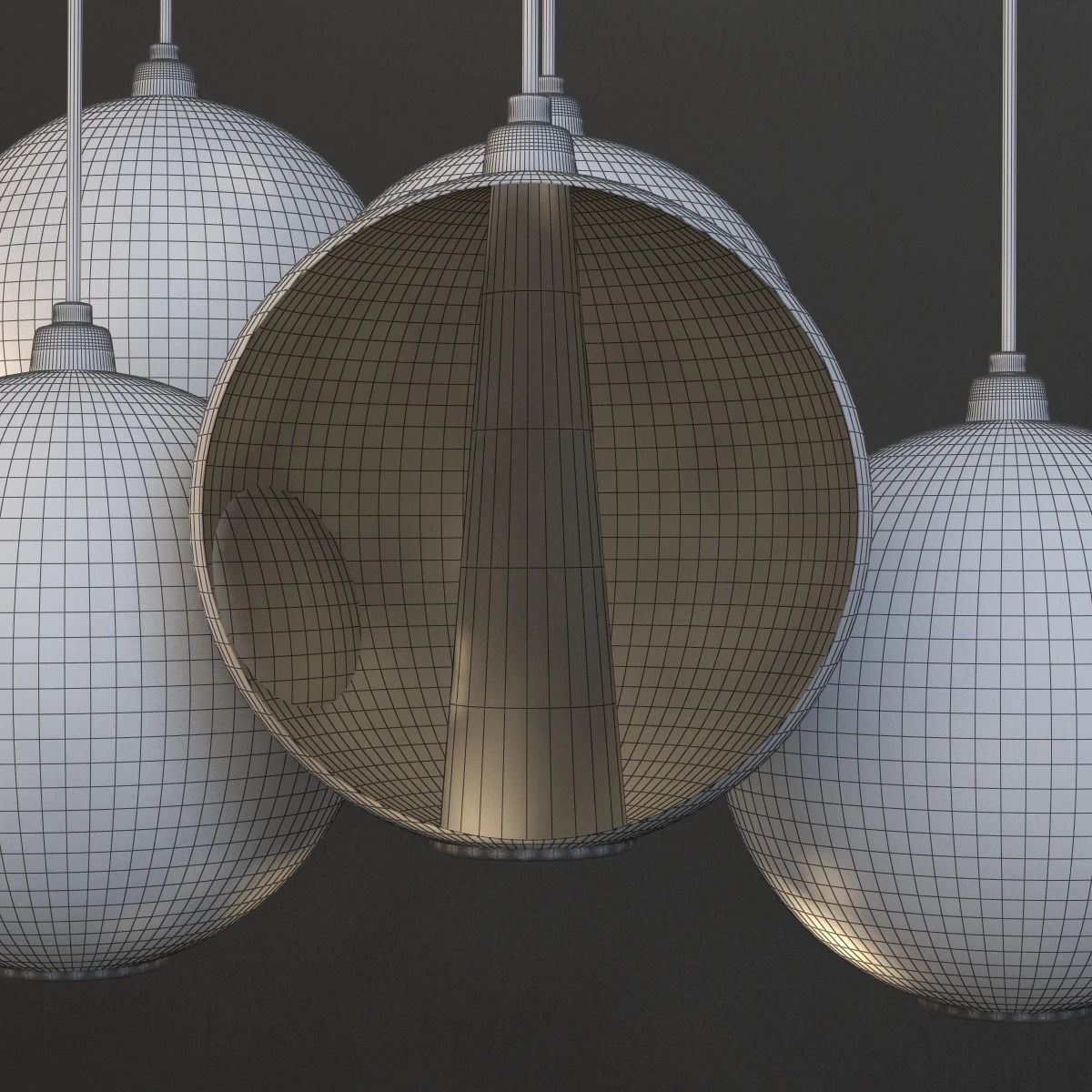 Caviar Fixed Staggered Pendant 3D model_5