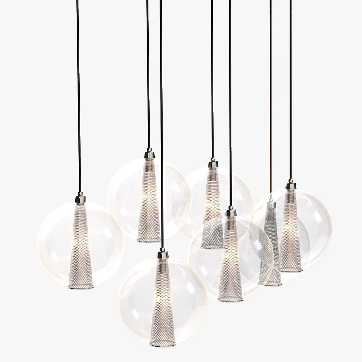 Caviar Fixed Staggered Pendant 3D model_10