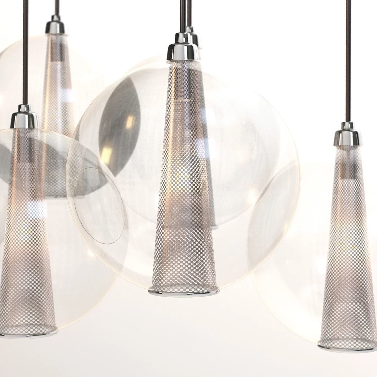 Caviar Fixed Staggered Pendant 3D model_4