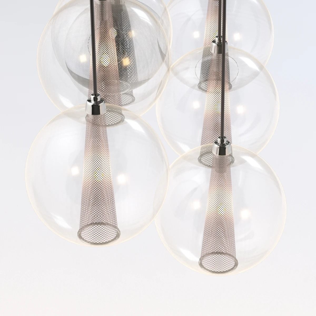 Caviar Fixed Staggered Pendant 3D model_2