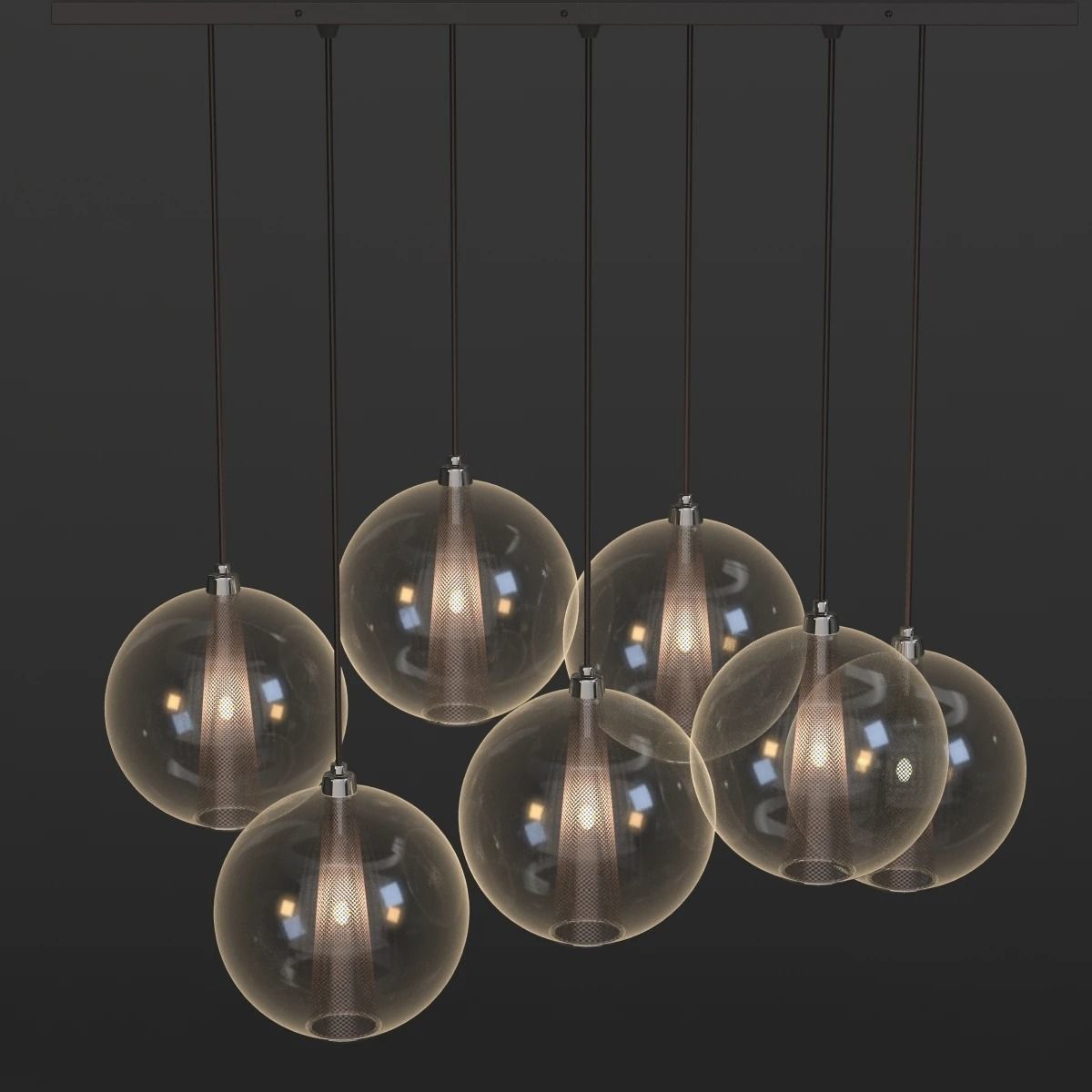 Caviar Fixed Staggered Pendant 3D model_9