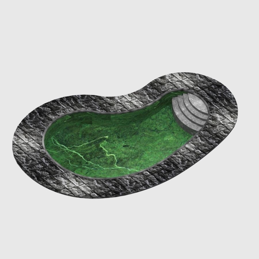 Avika Curved Pool Ver 1 Free low-poly 3D model_4