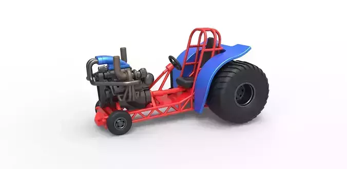 Mini Rod pulling tractor 6 Scale 1 to 25 3D print model