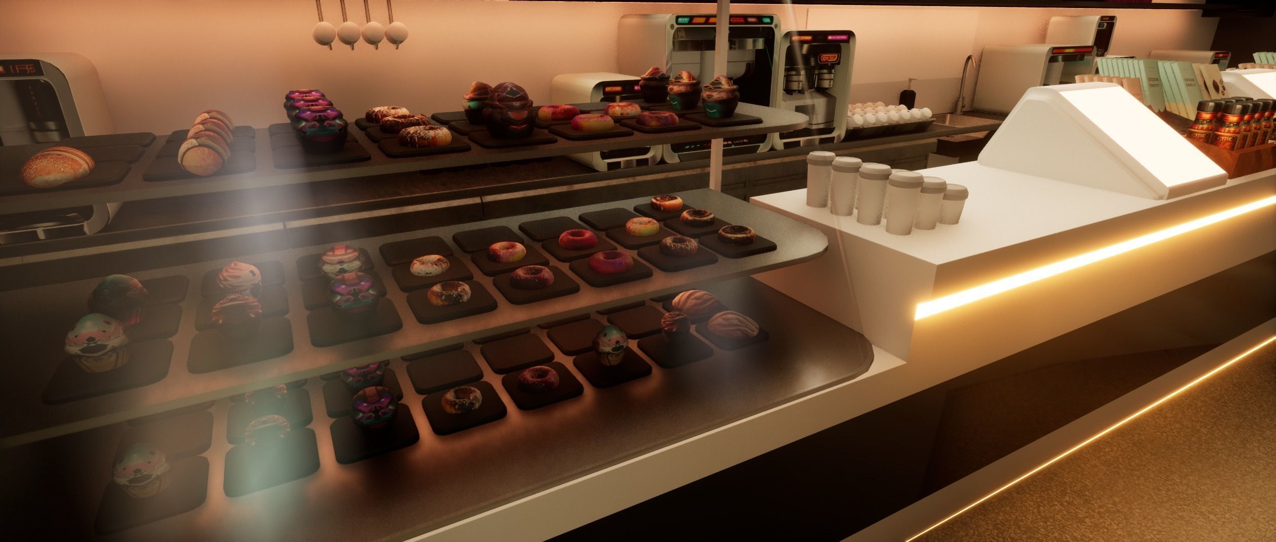 Cyberpunk Coffee Shop  3D model_7