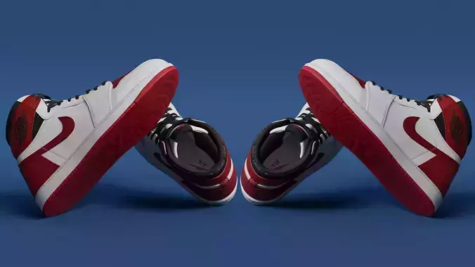 Model 3D Air Jordan 1 Retro High OG Red