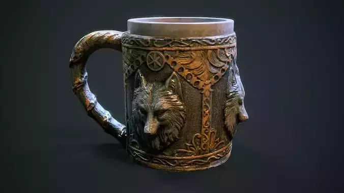 Fantasy Cup Low-poly 3D model