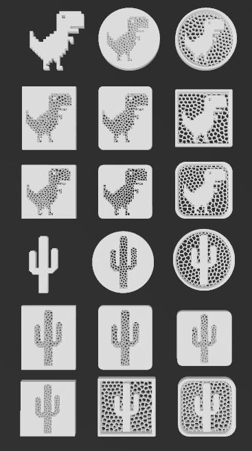 No Internet Google Chrome Dinosaur Game Icon 3D print model_3