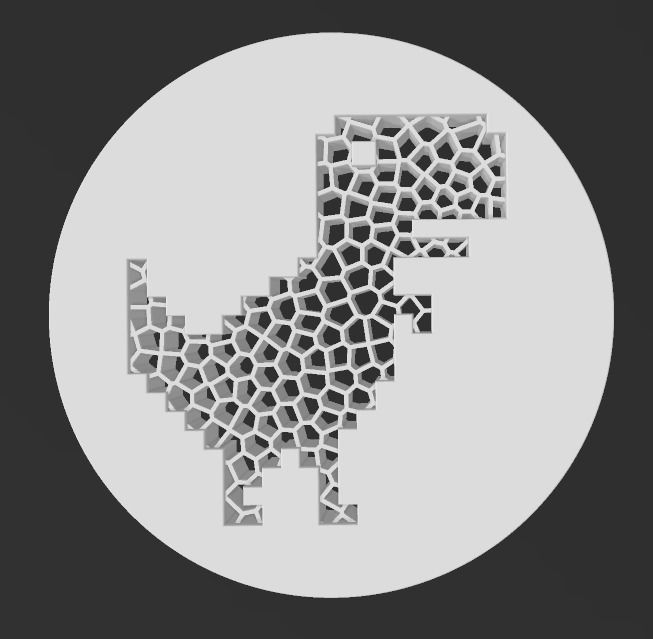 No Internet Google Chrome Dinosaur Game Icon 3D print model_9