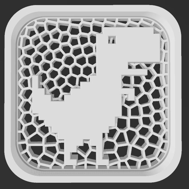 No Internet Google Chrome Dinosaur Game Icon 3D print model_15