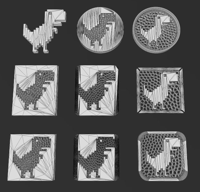 No Internet Google Chrome Dinosaur Game Icon 3D print model_7
