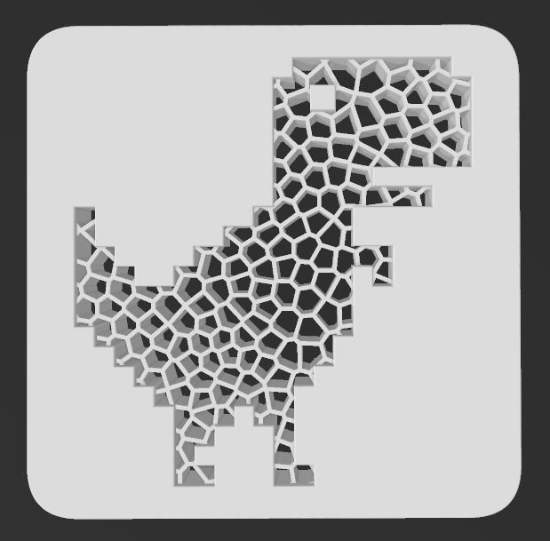 No Internet Google Chrome Dinosaur Game Icon 3D print model_13