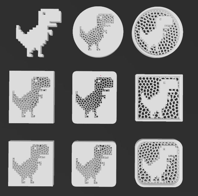 No Internet Google Chrome Dinosaur Game Icon 3D print model_4
