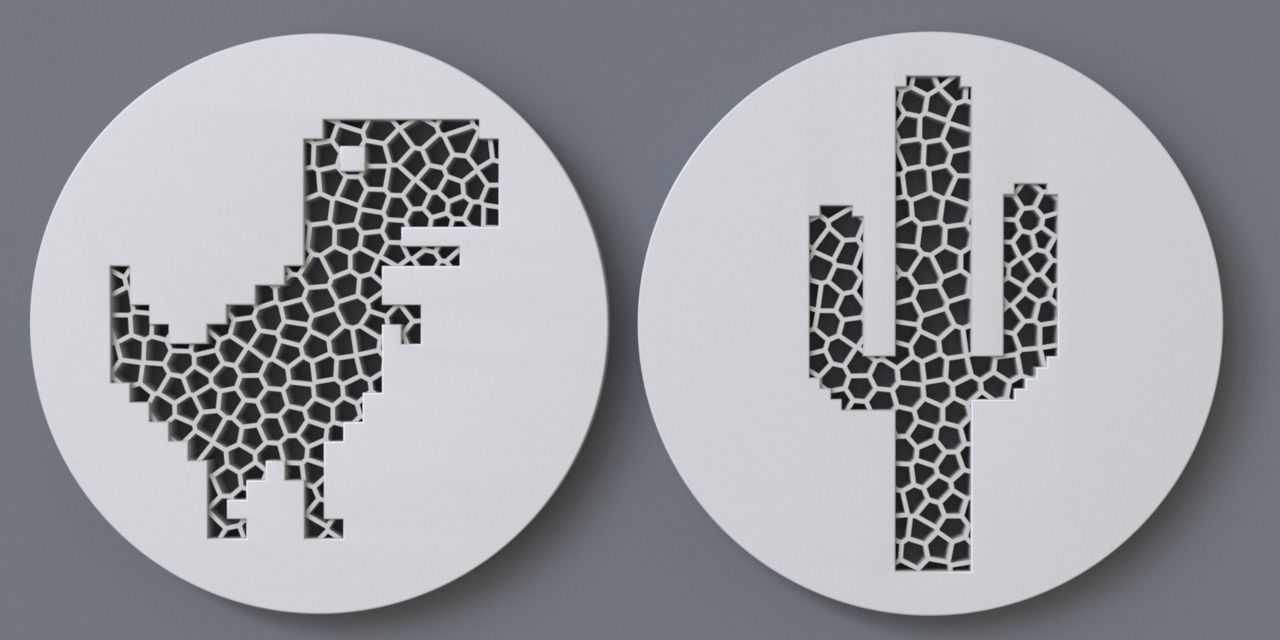 No Internet Google Chrome Dinosaur Game Icon 3D print model_1