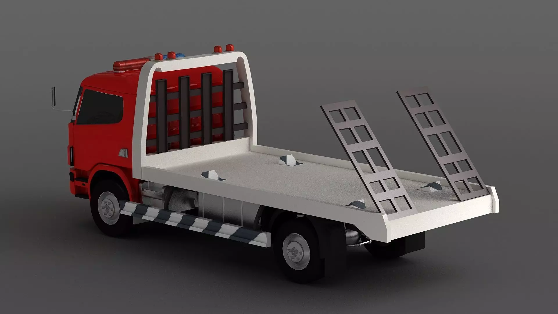 truck lorry urban trailer vehicle semi tow evacuator 3D model