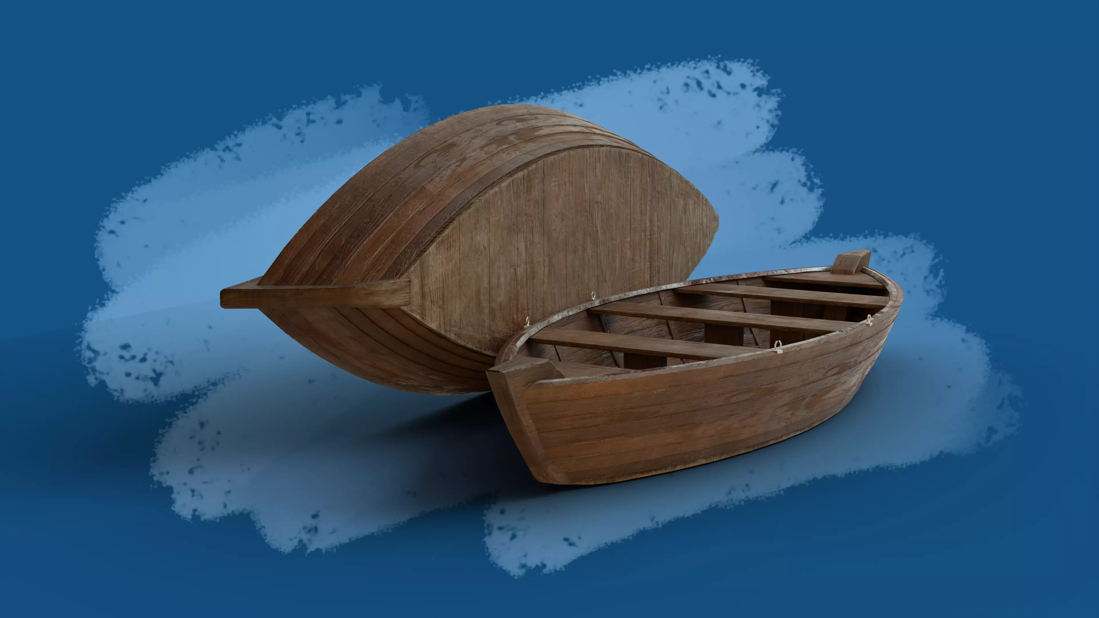 Wooden Boat - PBR Low-poly 3D model_0