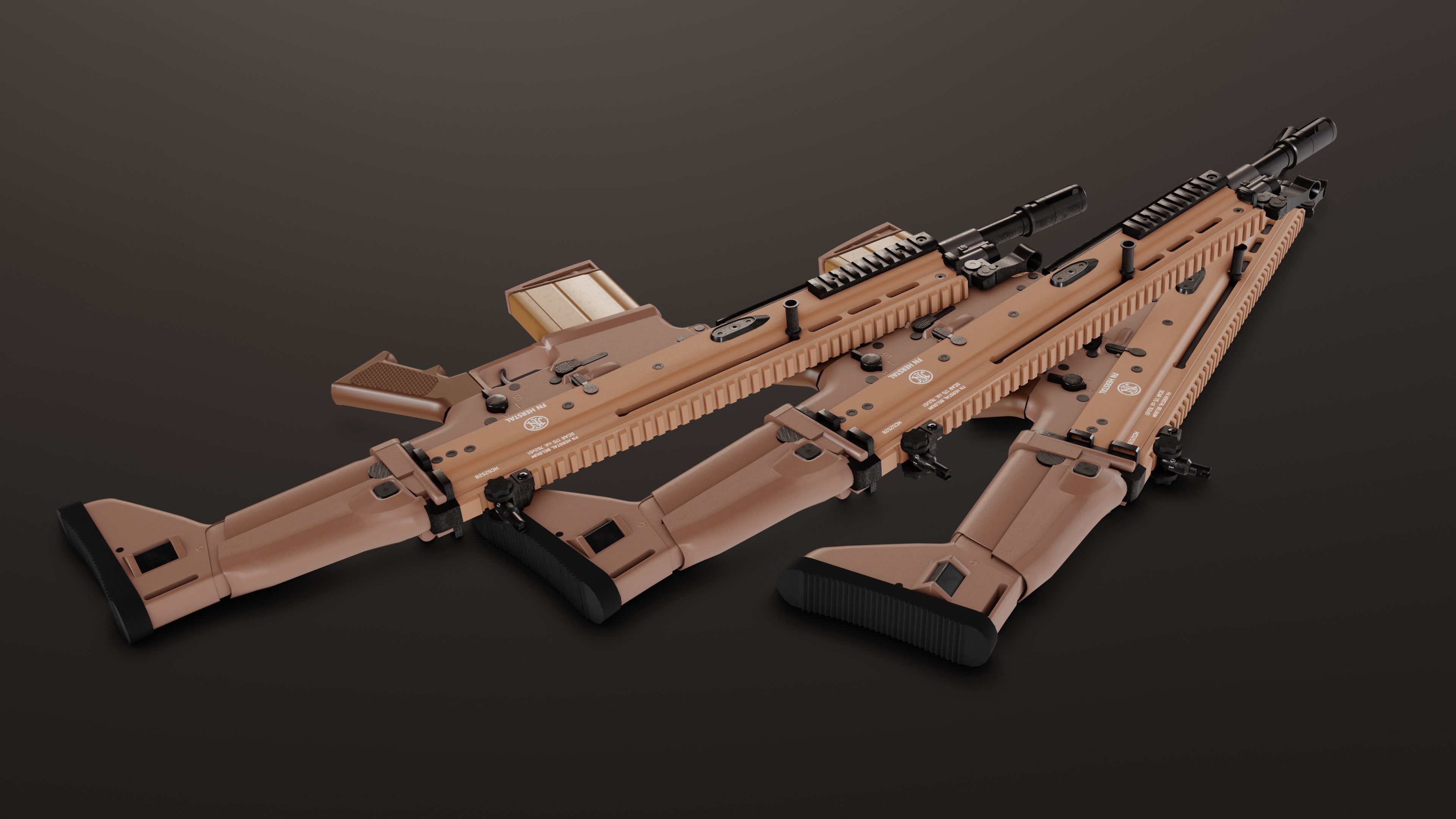 FN SCAR Heavy Mk17 Low-poly 3D model_2