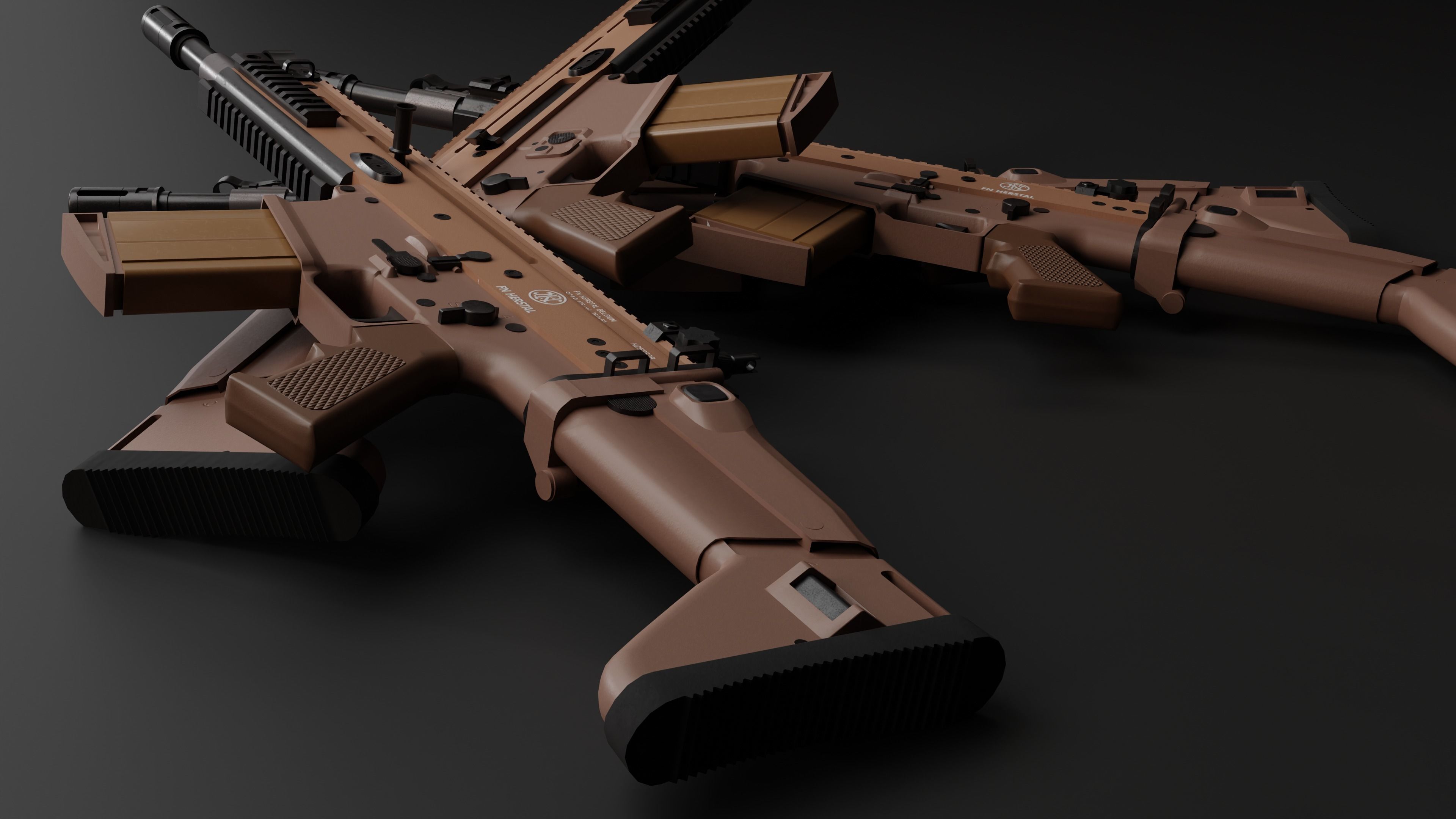FN SCAR Heavy Mk17 Low-poly 3D model_7