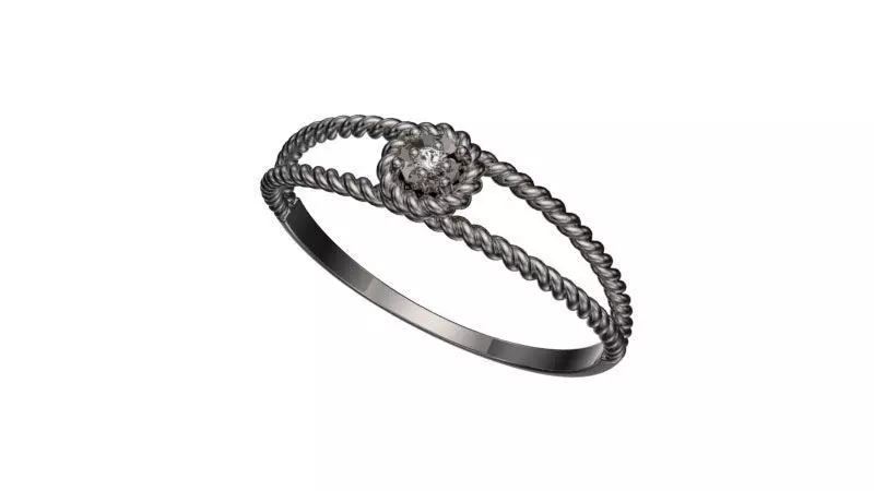 Twisted ring with 1 gem - Ready to print Free 3D print model