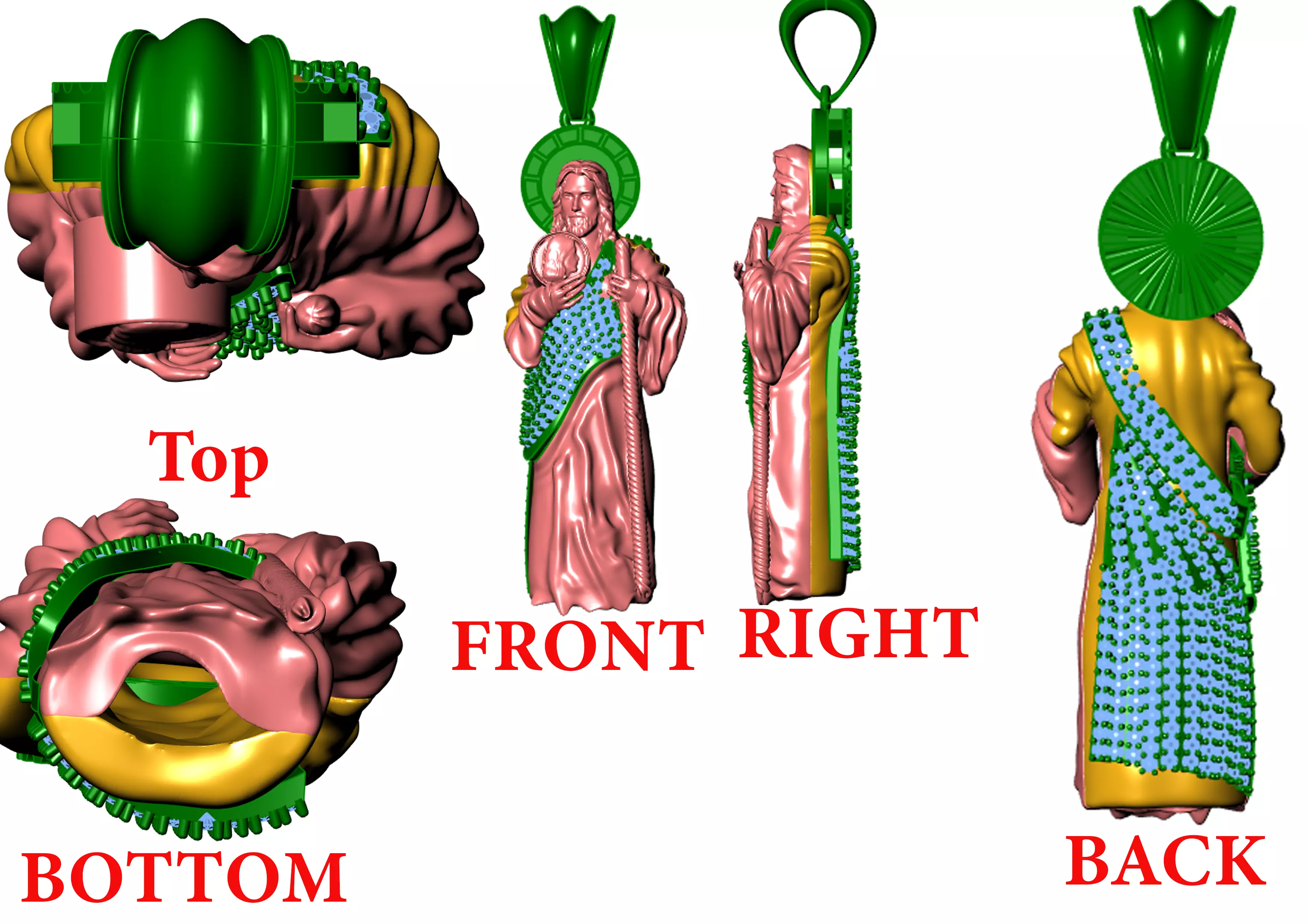 Jesus Pendant 3D print model