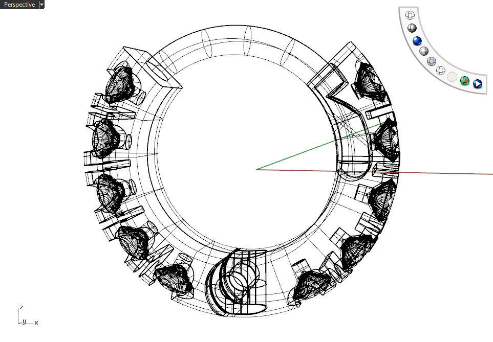 Ear piercing-nose piercing-septum ring with gems 5mm 3D print model_8