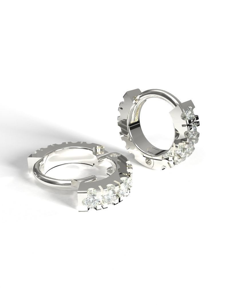 Ear piercing-nose piercing-septum ring with gems 5mm 3D print model_2