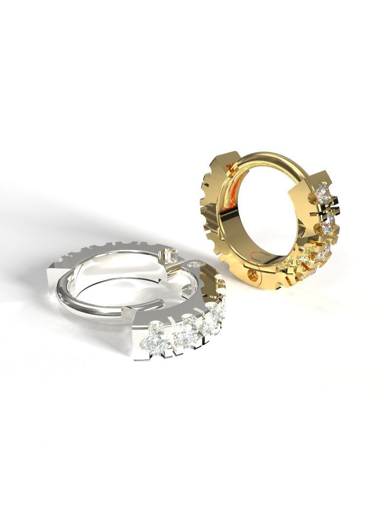 Ear piercing-nose piercing-septum ring with gems 5mm 3D print model_1