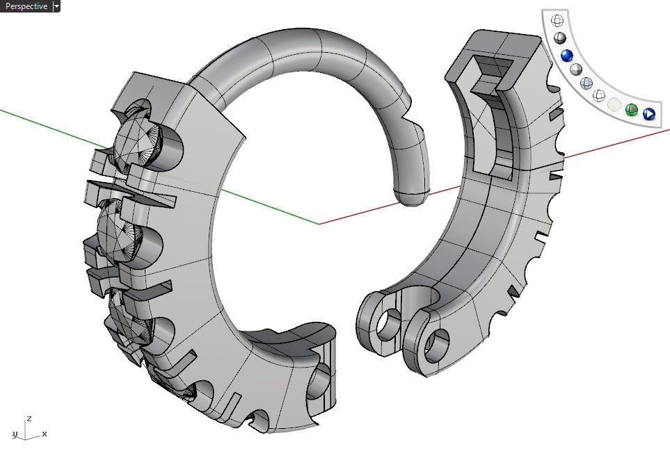 Ear piercing-nose piercing-septum ring with gems 5mm 3D print model_9