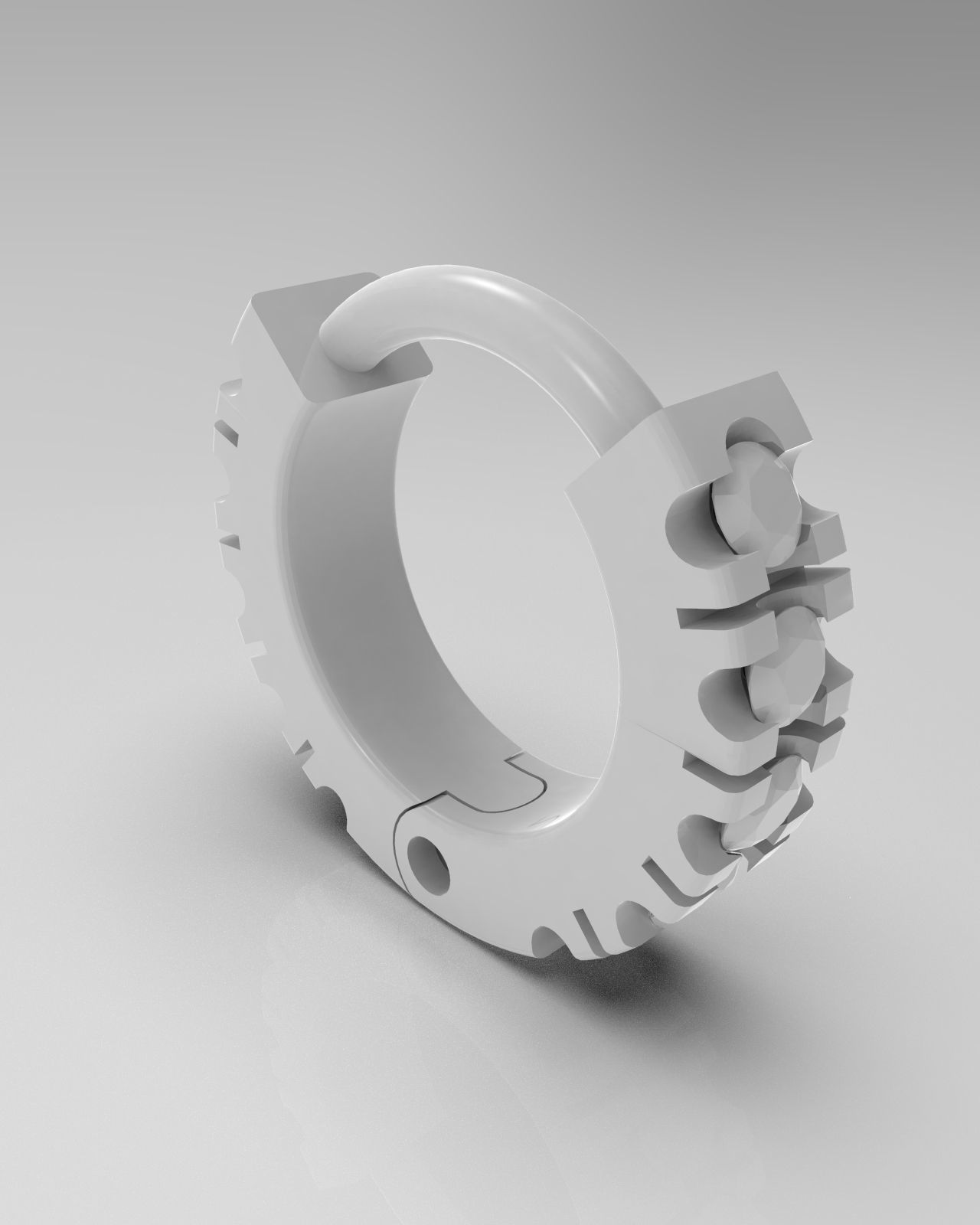 Ear piercing-nose piercing-septum ring with gems 5mm 3D print model_6