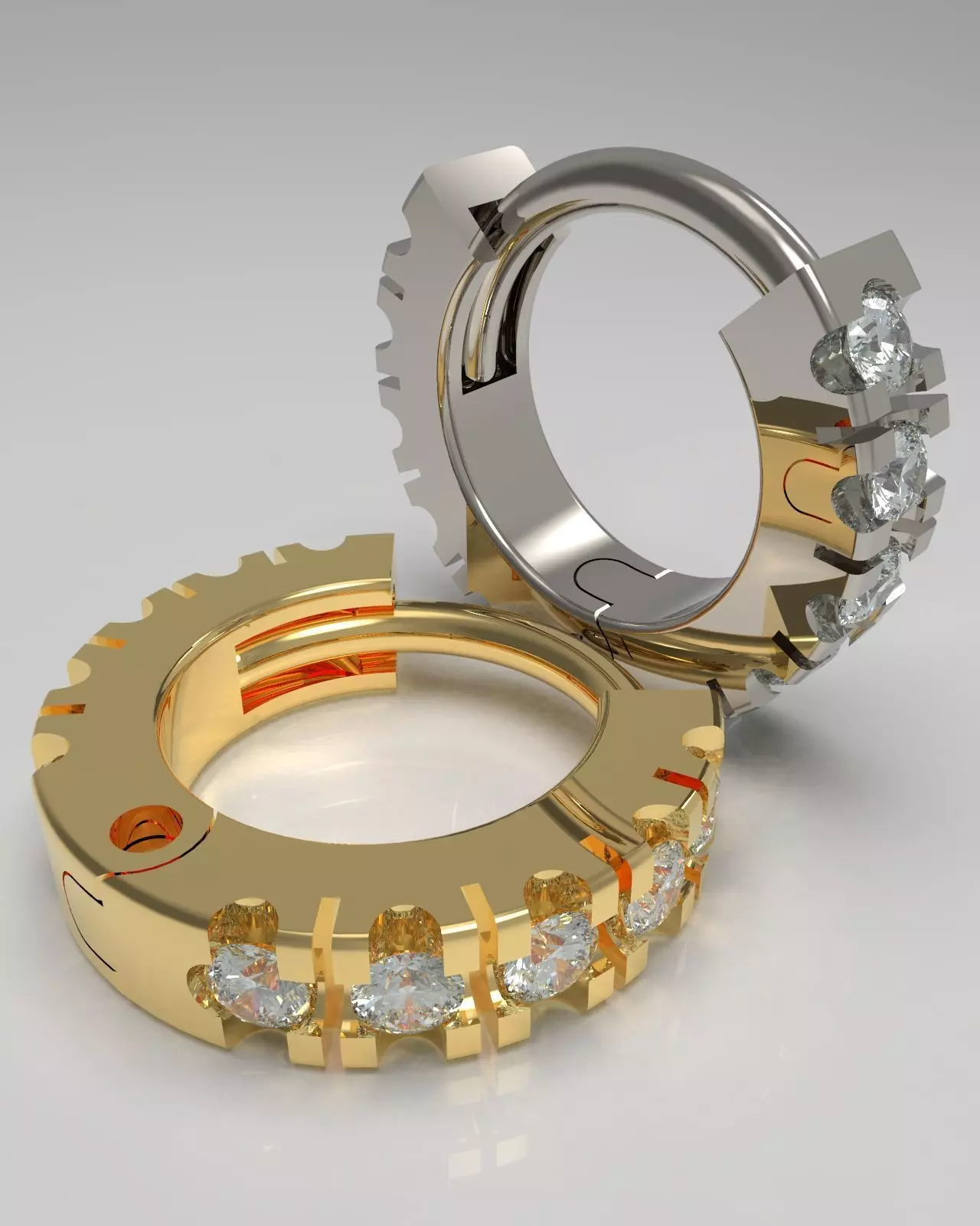 Ear piercing-nose piercing-septum ring with gems 5mm 3D print model_0