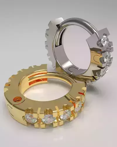 Ear piercing-nose piercing-septum ring with gems 5mm