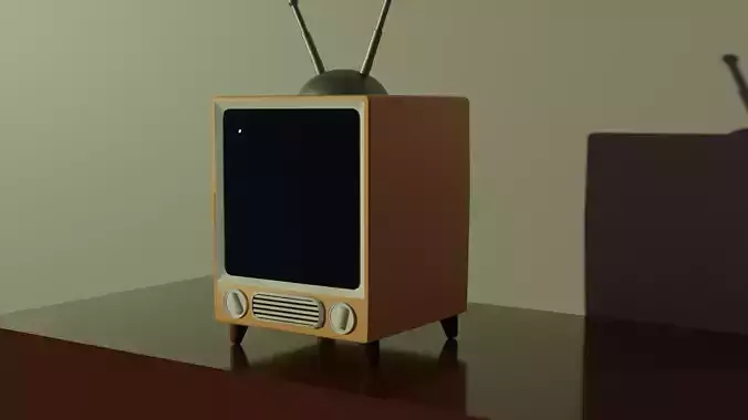 low-poly TV model retro