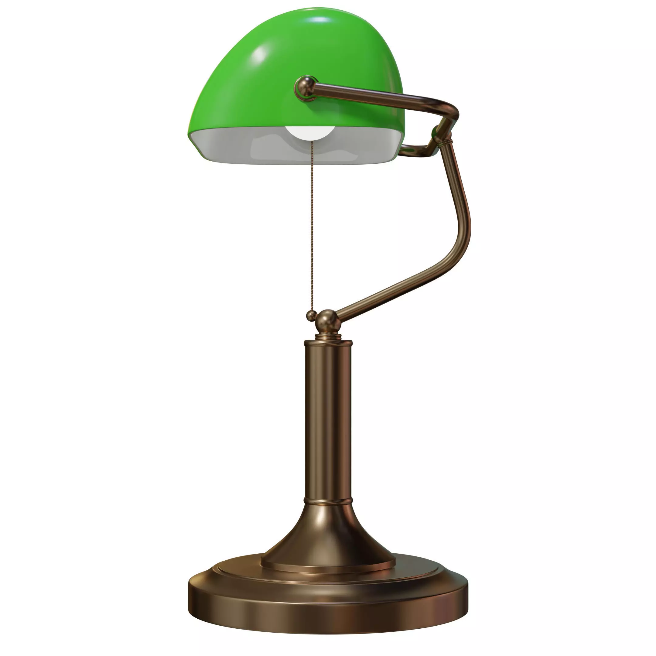 Bankers lamp 3D model_0