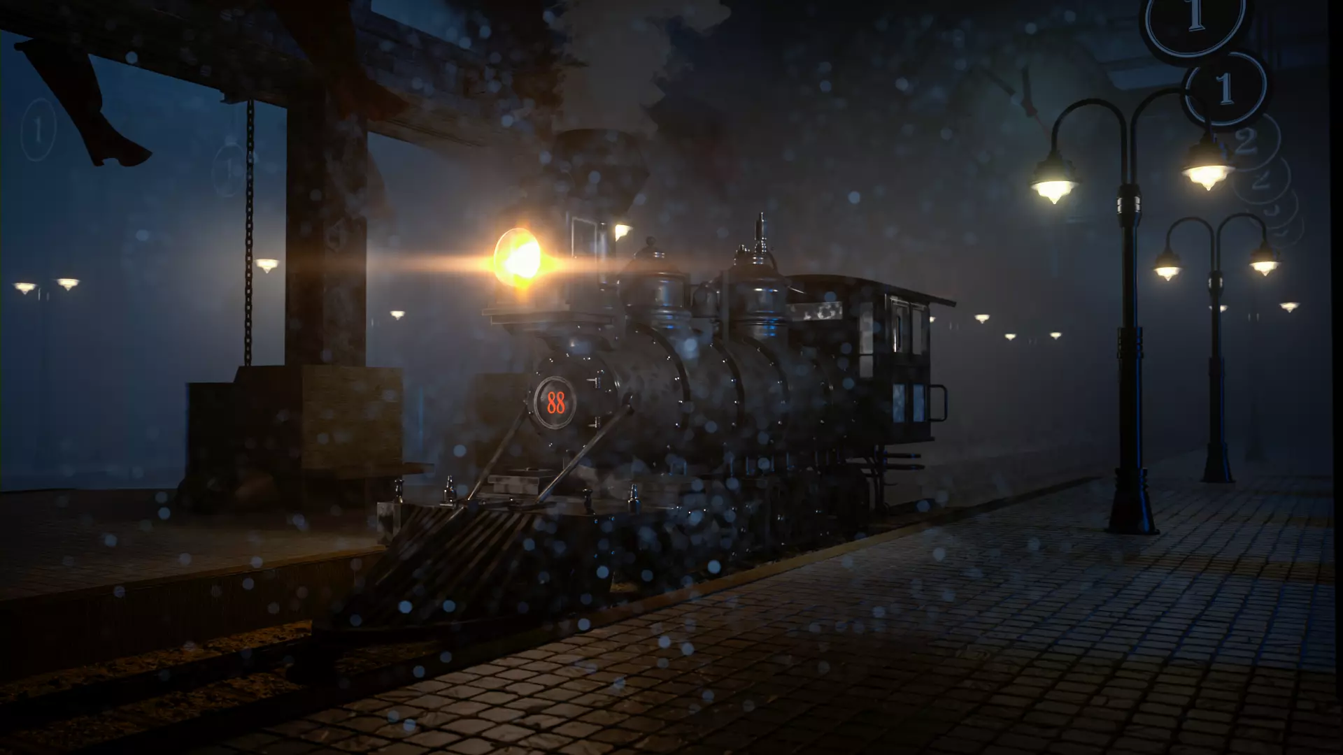 Steam Locomotive 3D model_0