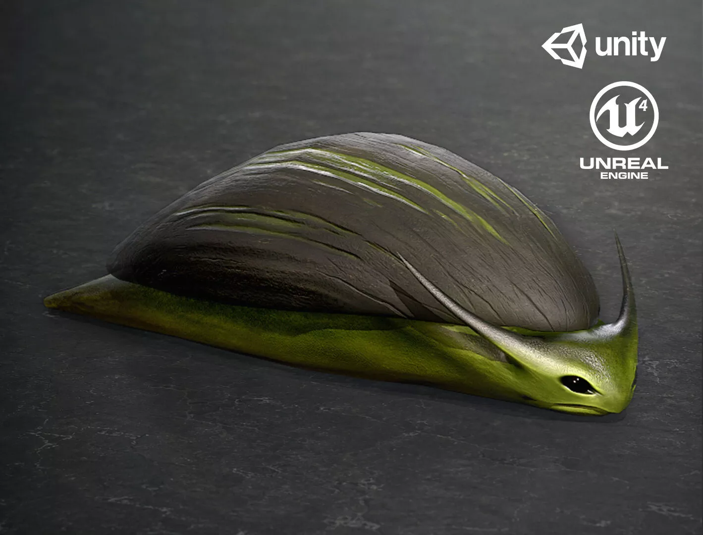 Fantasy Snail Creature - Game Ready Low-poly 3D model