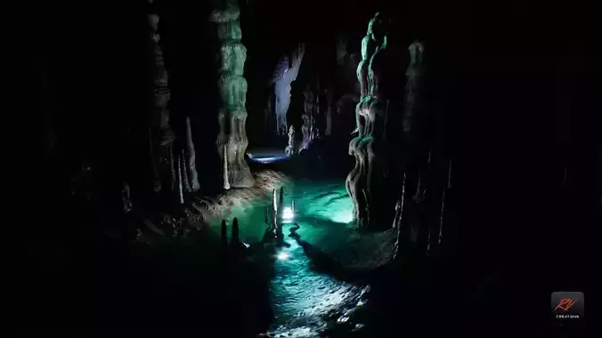 Cave Environment For Unreal Engine 5 Low-poly 3D model