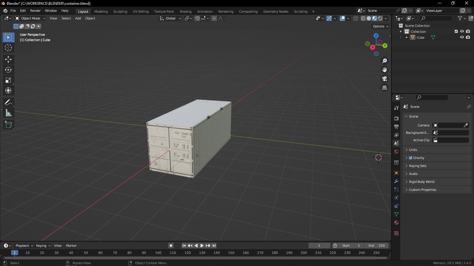 Container box Free low-poly 3D model_1