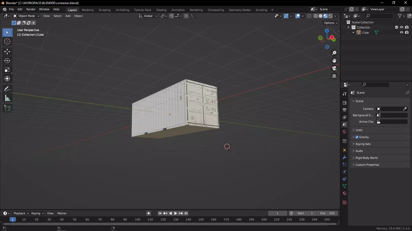 Container box Free low-poly 3D model_0