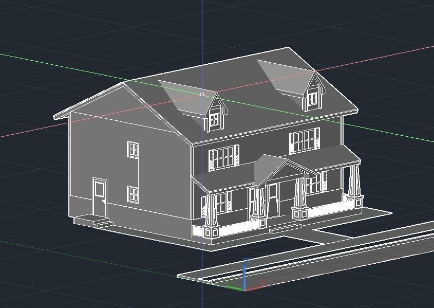 Craftsman Style Duplex 3D model_7