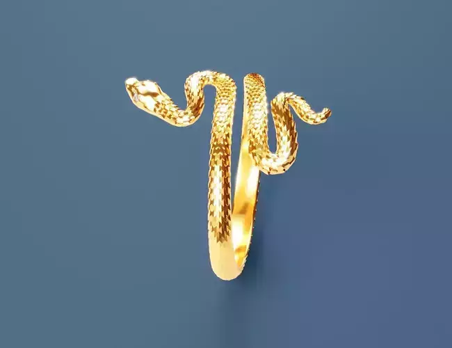 SnakeRing 14k yellow gold for LCD printing and jewelry casting