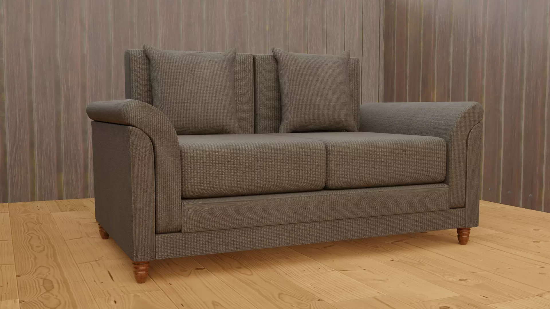Fabric Sofa Low-poly 3D model_0