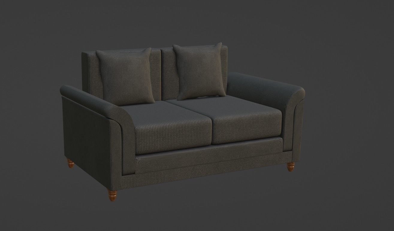 Fabric Sofa Low-poly 3D model_3