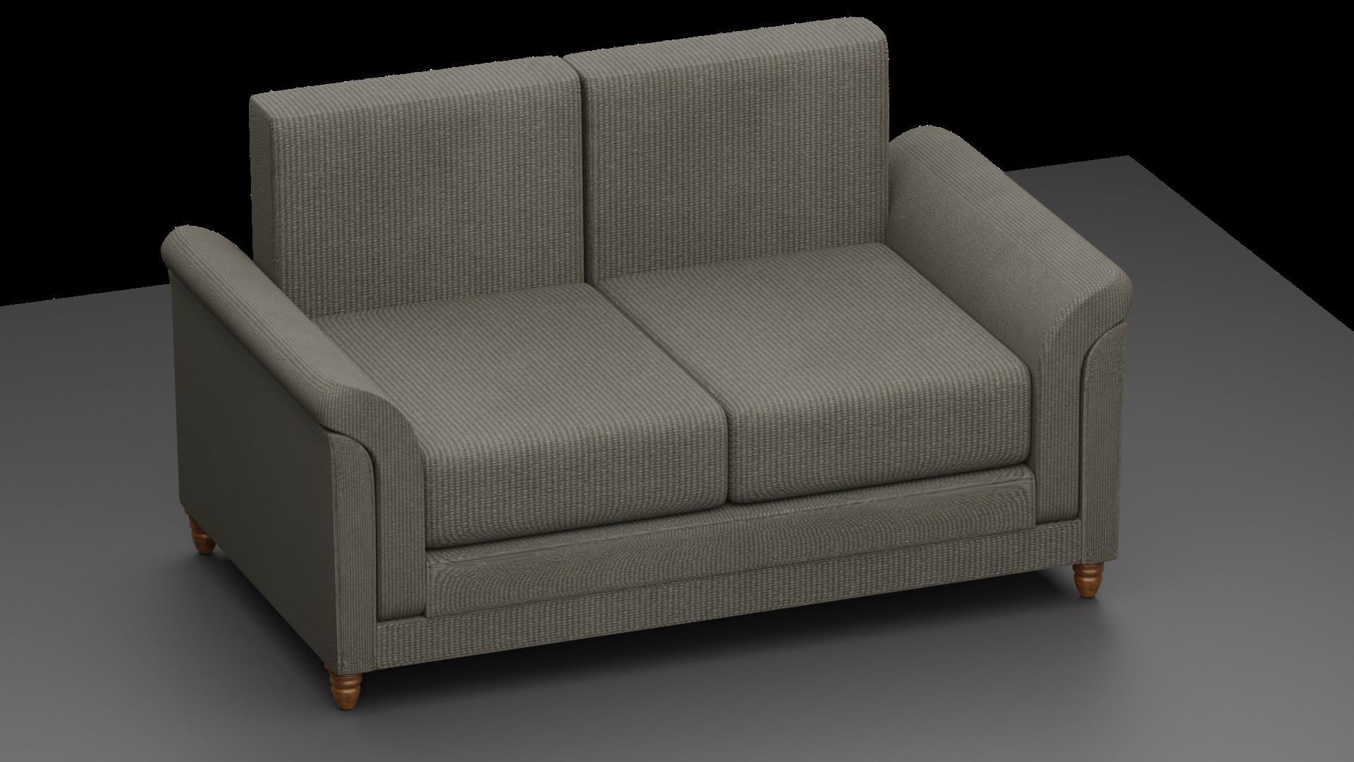 Fabric Sofa Low-poly 3D model_2