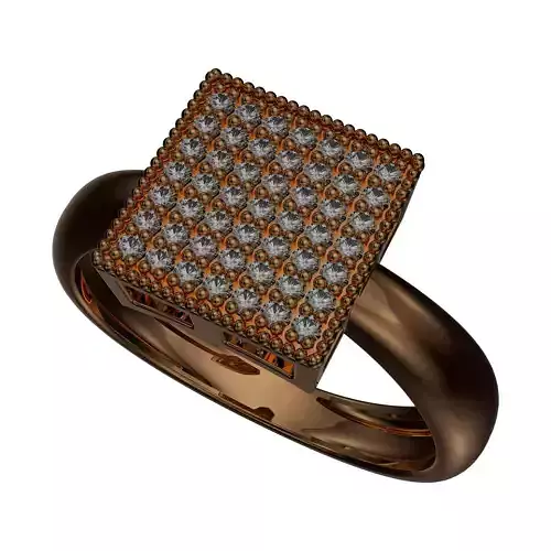 Square solitaire ring - Ready to print