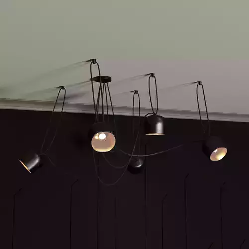 Black Spider 5 Heads Pendant Light