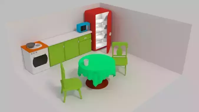 Kitchen model  Full Stylized