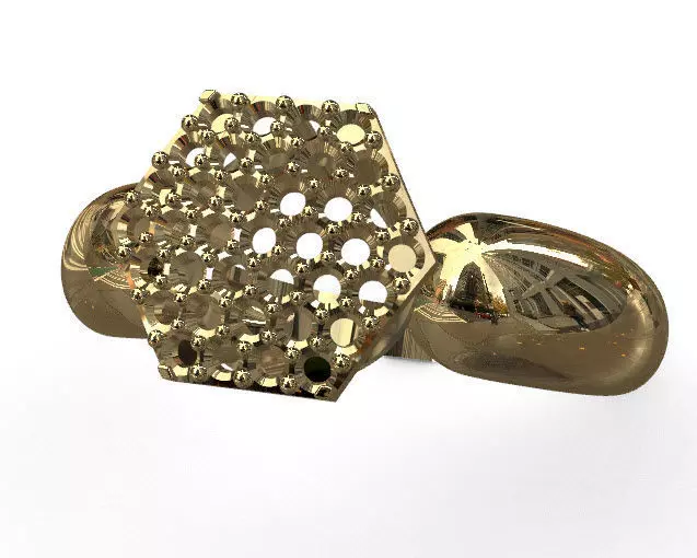 Hexagonal solitaire ring - Ready to print Free 3D print model